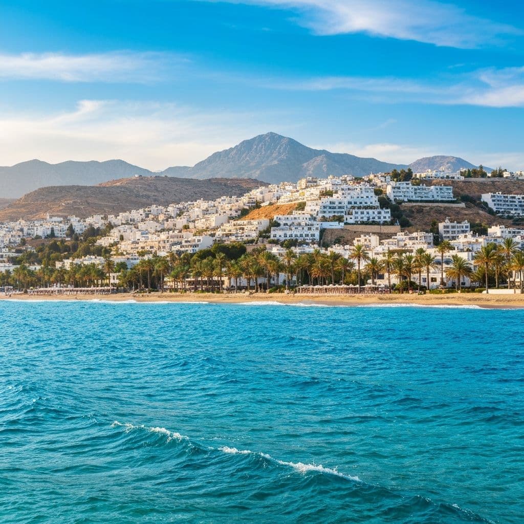 Cyprus coastline with Mediterranean sea and mountains
